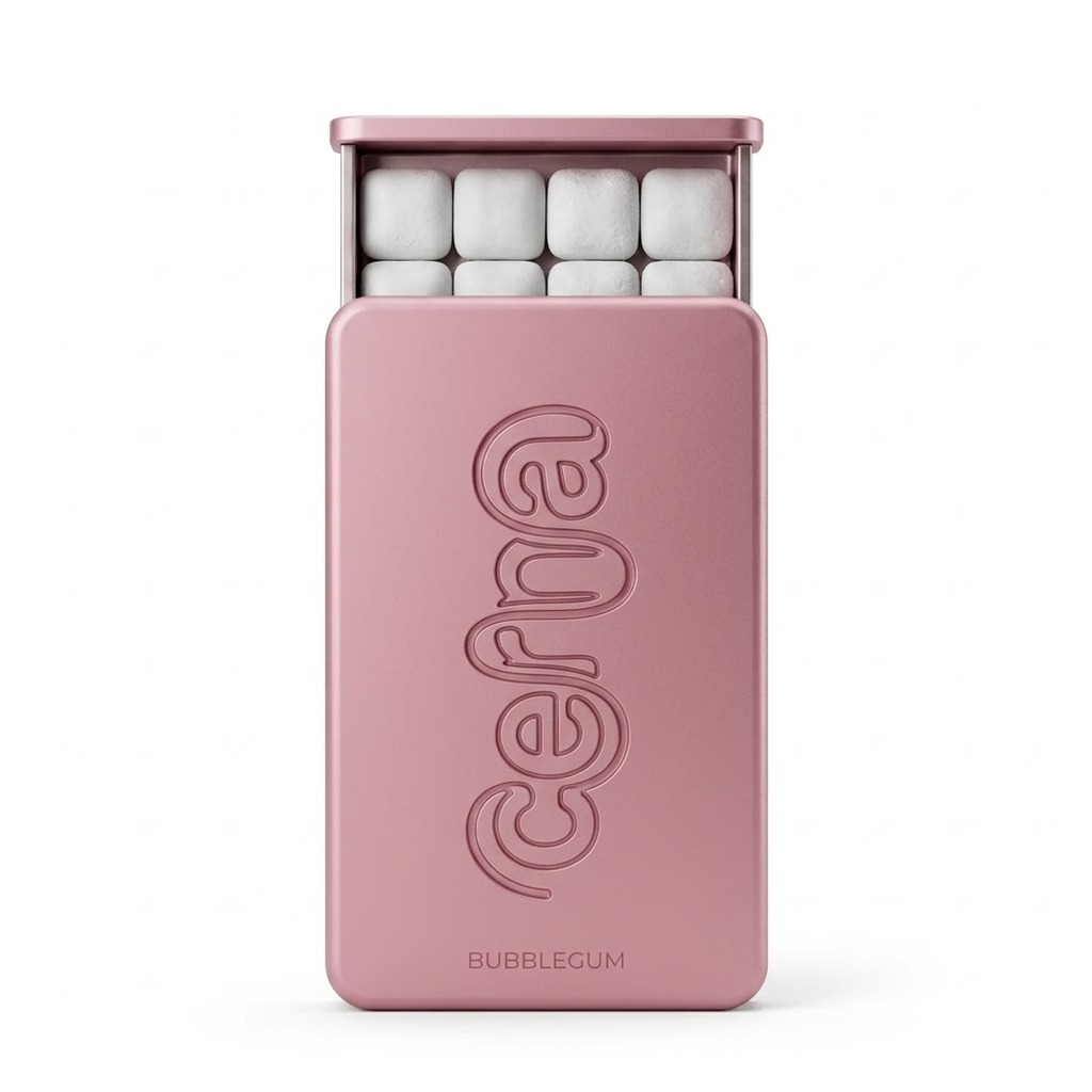 cerna bubblegum tin, slid open